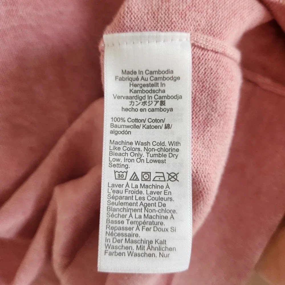 J.Crew‎ Cotton Crewneck Sweater-Tee Weathered Rose Color AZ229 Size M